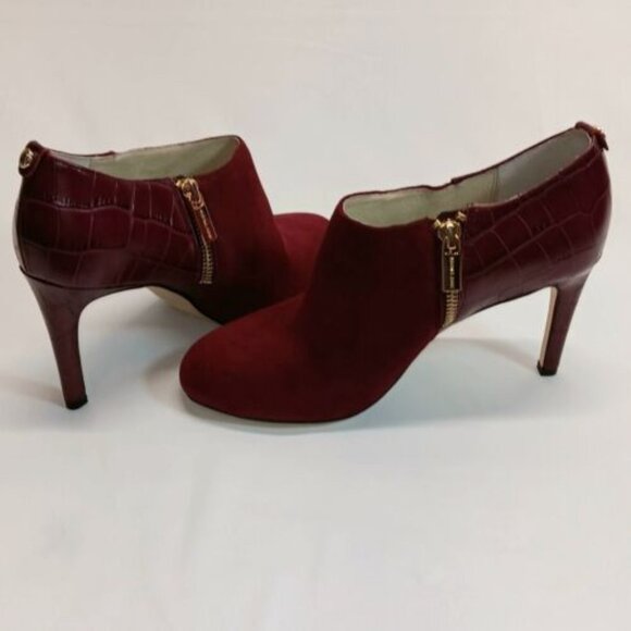 Michael Kors Merlot Sammy Bootie Size 7M Suede Leather High Heel Side Zip NEW - Picture 15 of 15